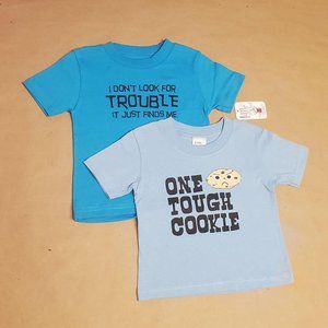 Little Teez T-Shirts 2 Pack Size 18M Blue